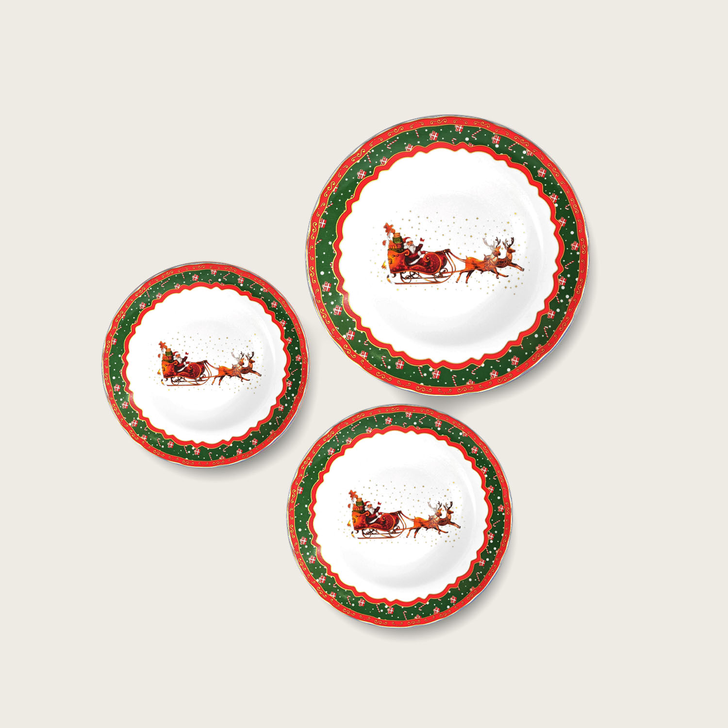 SET 18 PIATTI NATALE CHRISTMAS SLED