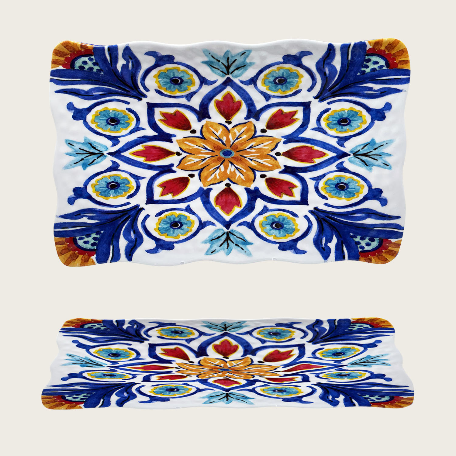 VASSOIO RETTANGOLARE IN MELAMINA DECORO CAPRI