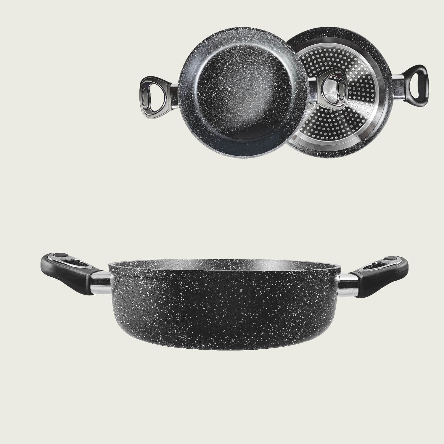 TEGAME 2 MANICI PIETRA ROVENTE IN ALLUMINIO