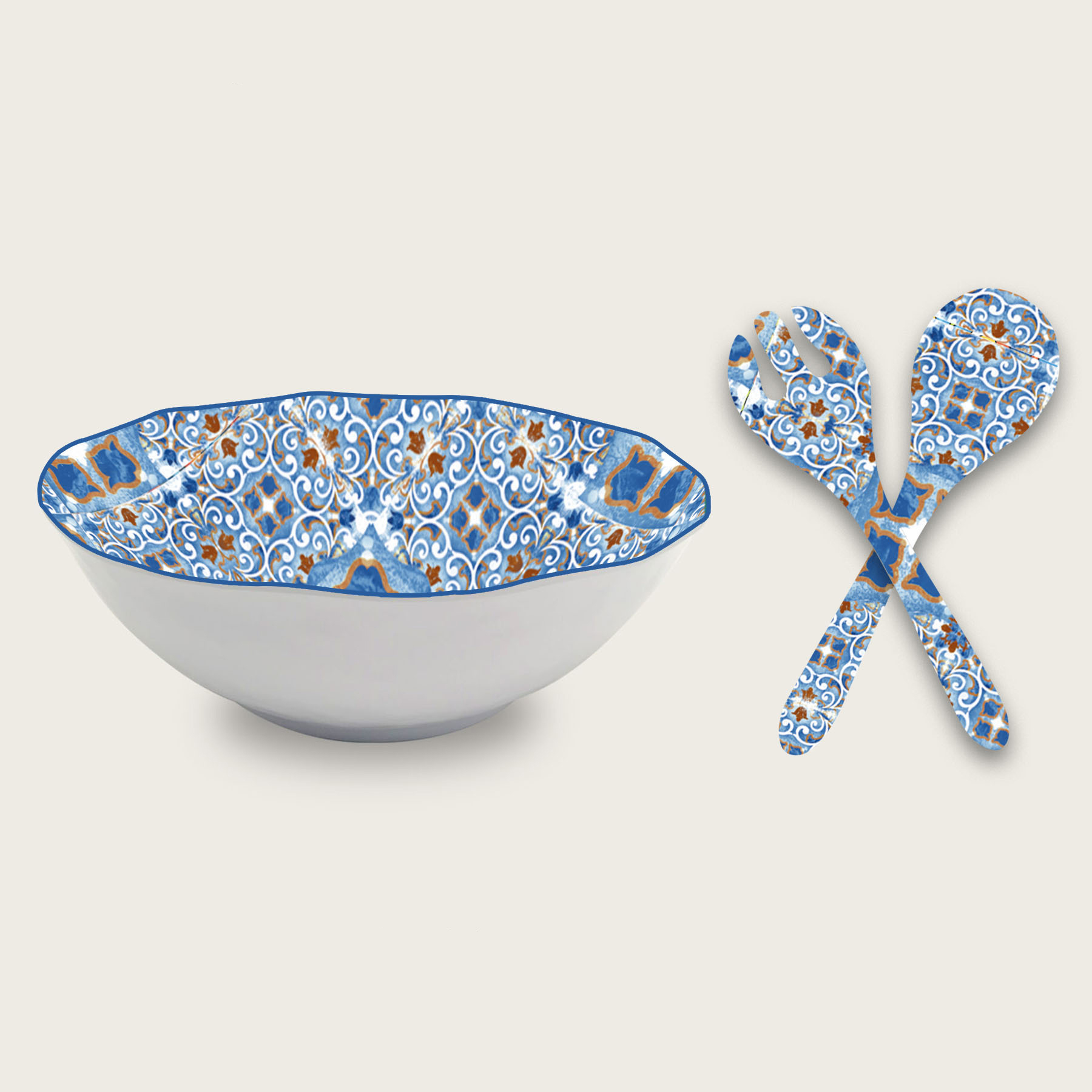 Insalatiera Melamina Forte Dei Marmi Con Posate