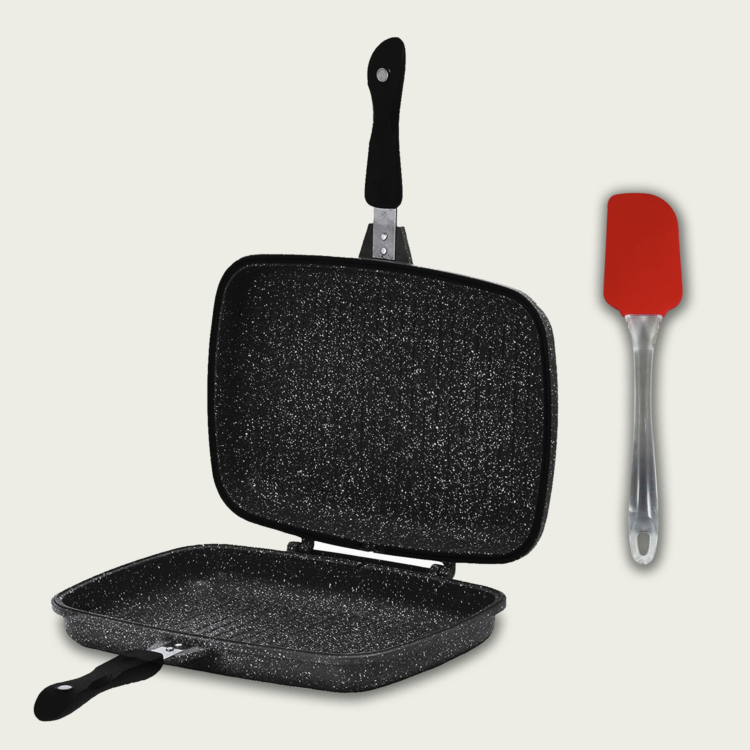 Bistecchiera Fornetto Multiuso Cm 36x24.5x7.5 In Alluminio Pressofuso Vulcania Con Spatola In Silicone