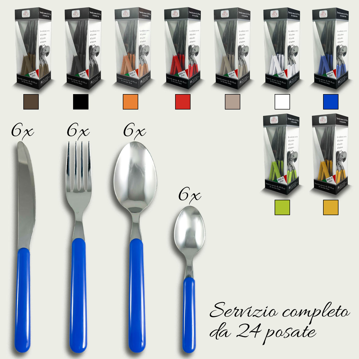 Set 24 Posate Linea Colorando