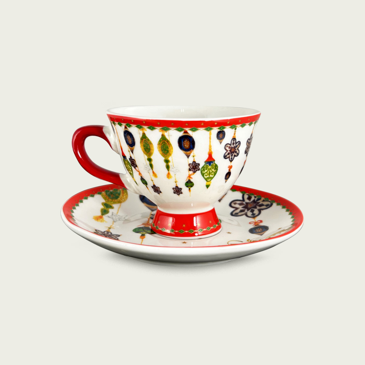 Tazza christmas magic con piattino in porcellana