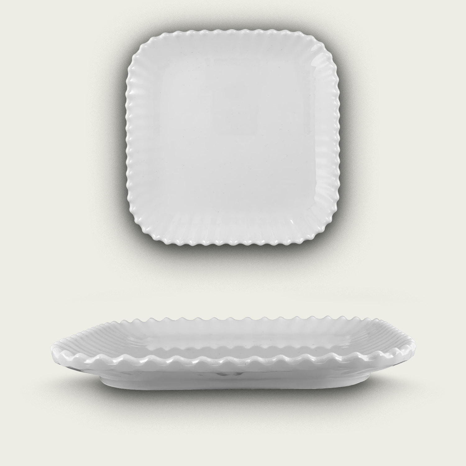 Vassoio Quadrato Melamina Perla